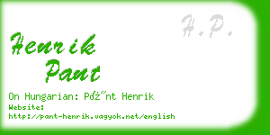 henrik pant business card